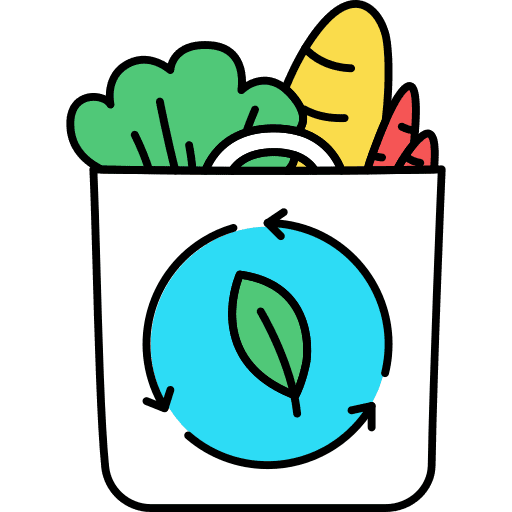 Grocery bag eco friendly sustainable organic icon