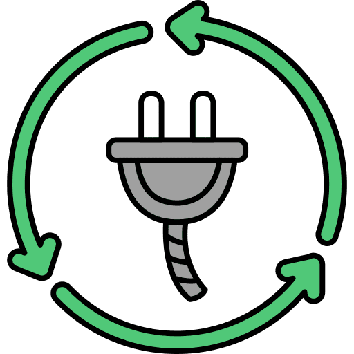 Renewable energy ecology and environment eco friendly electricity icon Renewable energy ecology and environment eco friendly electricity icon