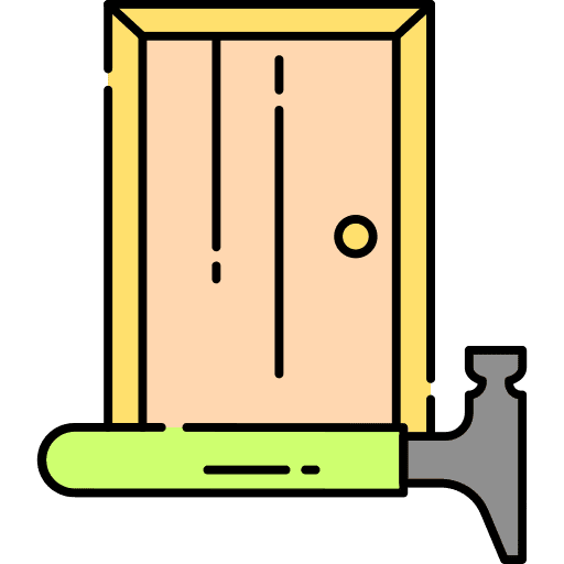 Door construction and tools entrance hammer icon Door construction and tools entrance hammer icon
