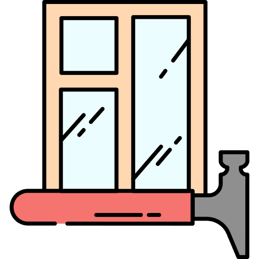 Window building hammer construction and tools icon Window building hammer construction and tools icon
