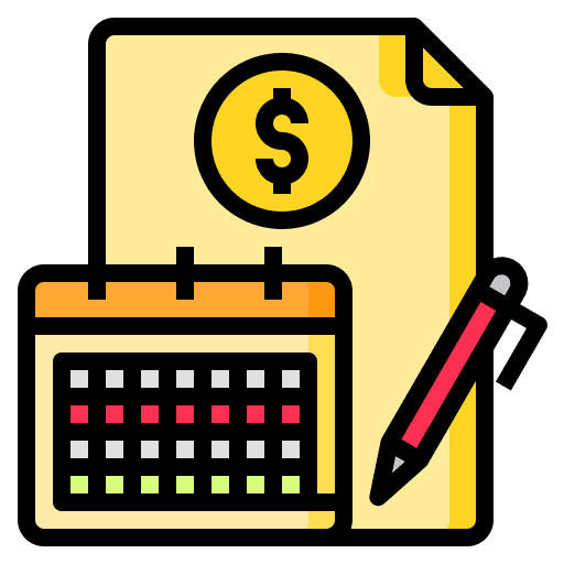 Bill calendar schedule payment icon Bill calendar schedule payment icon