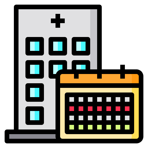 Hospital time and date healthcare medical appointment icon Hospital time and date healthcare medical appointment icon
