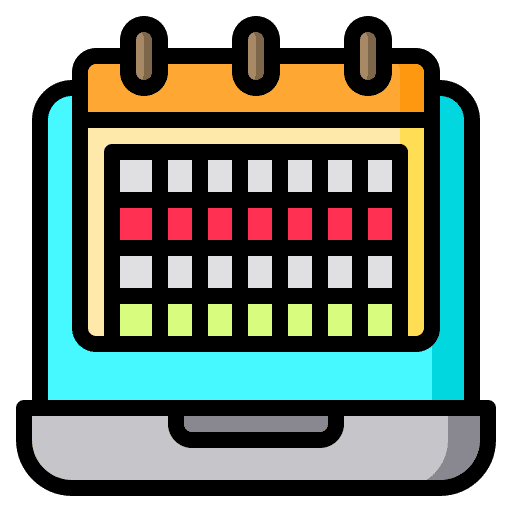 Laptop calendar date computer icon Laptop calendar date computer icon