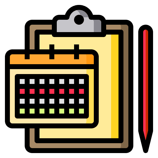 Organize calendar administration clipboard icon