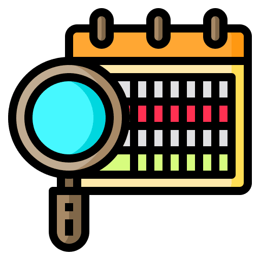 Search calendar searching event icon