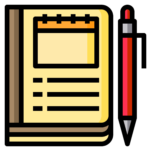 Write time and date notebook calendar icon