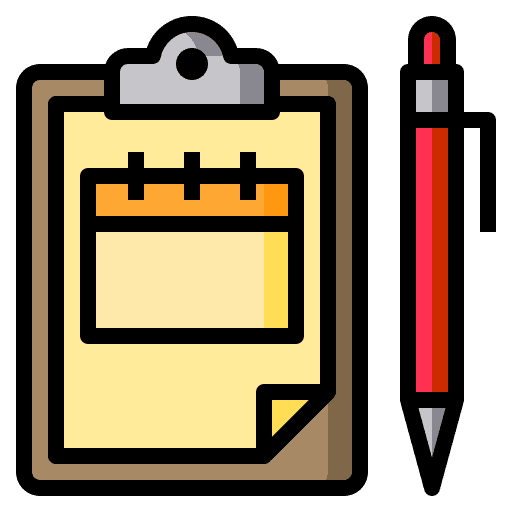 Checklist event agenda time and date icon Checklist event agenda time and date icon