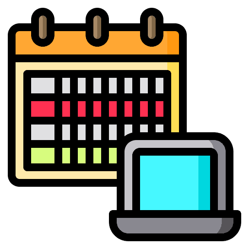 Schedule application time and date day icon Schedule application time and date day icon