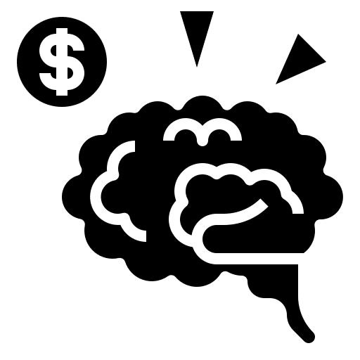 Brain dollar symbol money brainstorm icon