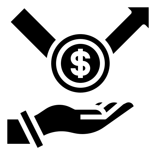 Profit arrow up money business and finance icon