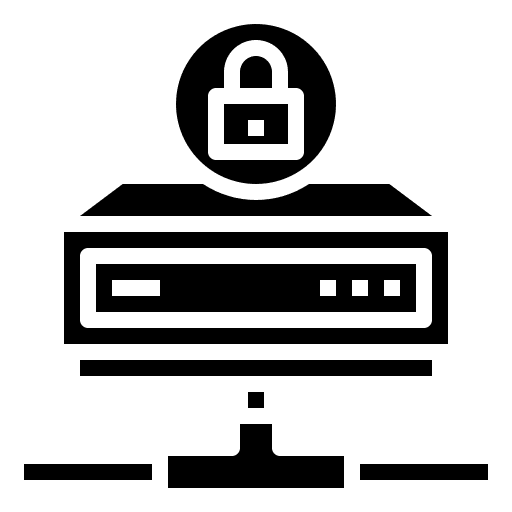 Database security multimedia server icon Database security multimedia server icon