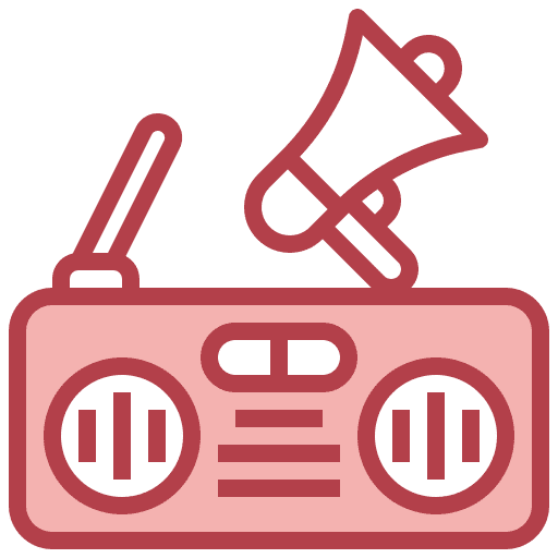 Radio electronics announcement publicity icon Radio electronics announcement publicity icon