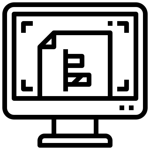 Alignment monitor computer text icon