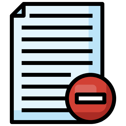 Remove interface document files and folders icon