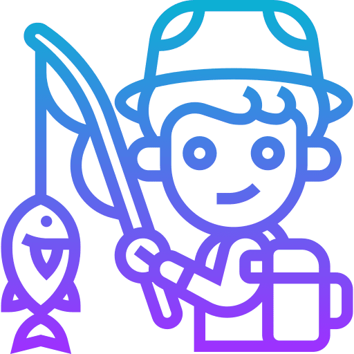 Fishing rod exploration outdoor hobbies and free time icon