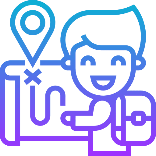 Trail holiday man location icon