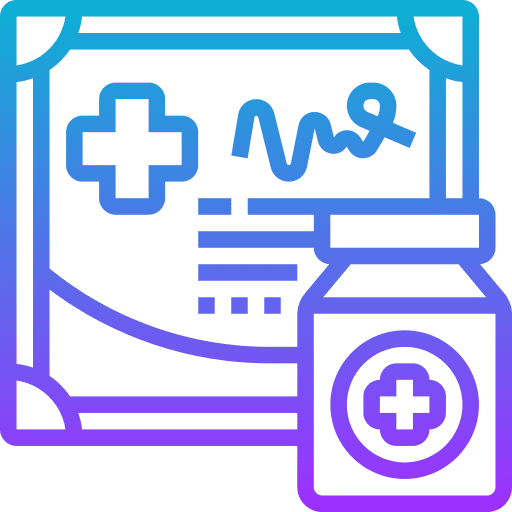 Certificate license healthcare and medical bottle icon