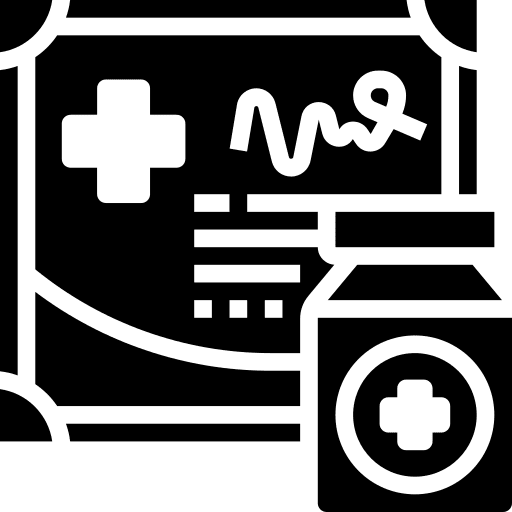 Certificate pharmacy bottle health icon
