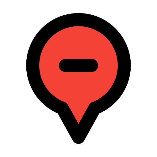 Pin map location pointer minus icon Pin map location pointer minus icon