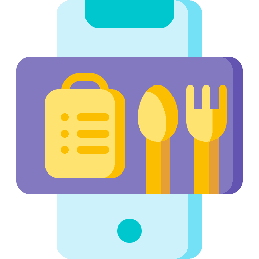 Food delivery touch screen technology mobile phone icon