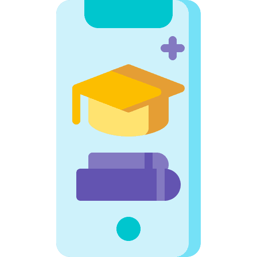 Online learning technology online learning smartphone icon Online learning technology online learning smartphone icon