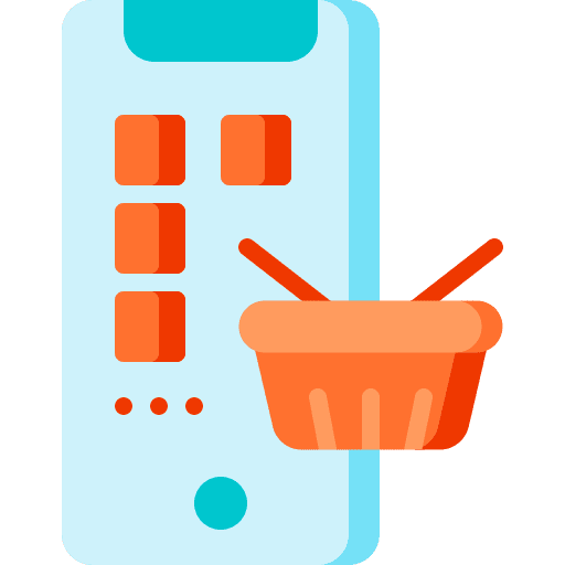 Online shopping communications touch screen technology icon Online shopping communications touch screen technology icon