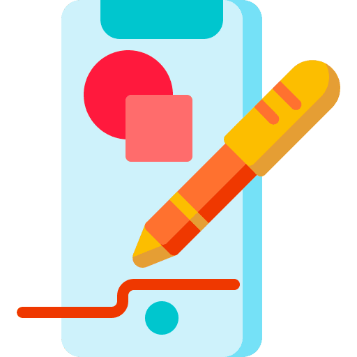 Drawing technology touch screen smartphone icon Drawing technology touch screen smartphone icon