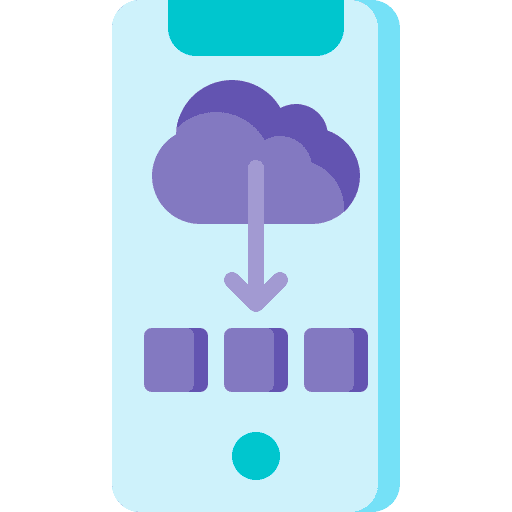 Upload communications smartphone technology icon Upload communications smartphone technology icon