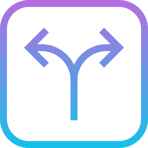 Split conection directions split icon Split conection directions split icon