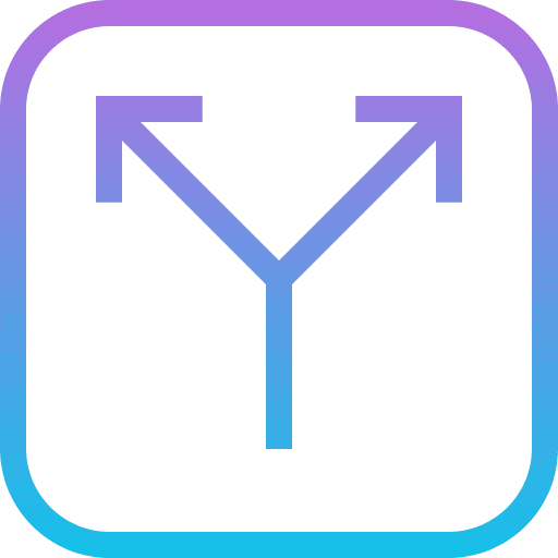 Y intersection left right crossing icon Y intersection left right crossing icon