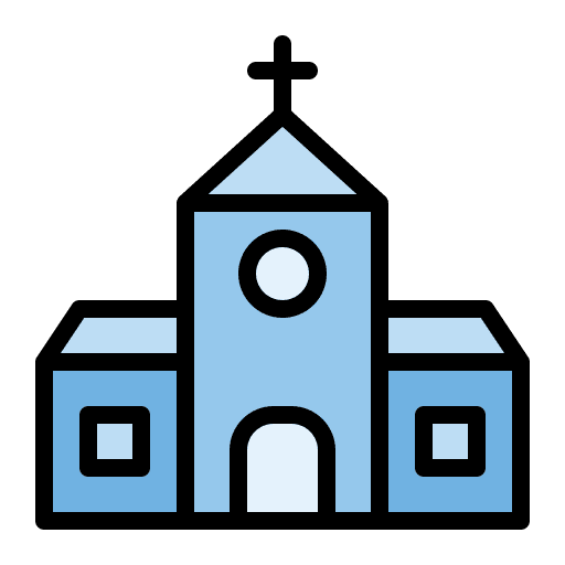 Church architecture and city catholic religious icon Church architecture and city catholic religious icon