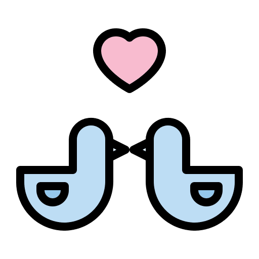 Love birds doves love birds heart icon Love birds doves love birds heart icon