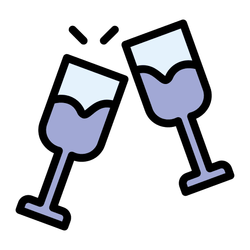 Toast cheers champagne food and restaurant icon Toast cheers champagne food and restaurant icon