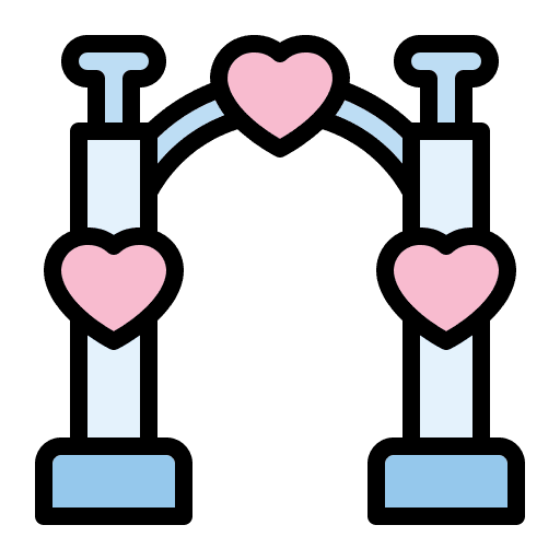 Wedding arch love and romance romantic heart icon Wedding arch love and romance romantic heart icon