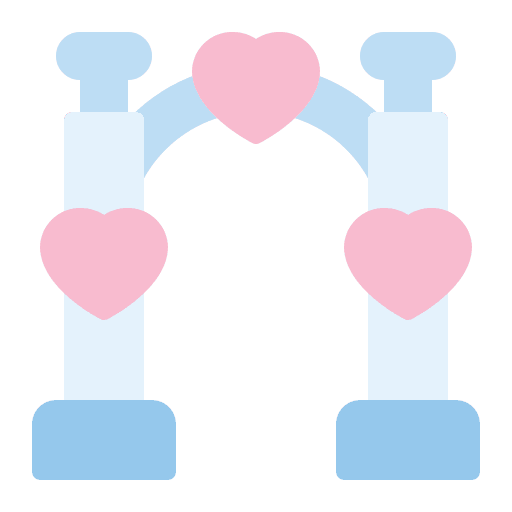 Wedding arch love and romance love wedding arch icon