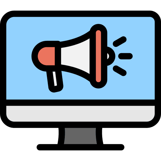 Online marketing megaphone promotion marketing icon