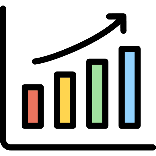 Growth benefit report business and finance icon Growth benefit report business and finance icon