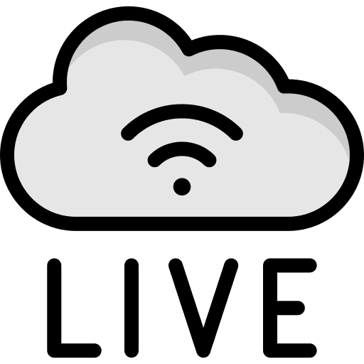 Live cloud computing broadcast cloud icon Live cloud computing broadcast cloud icon