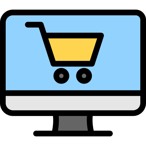 Online shopping commerce and shopping online shopping screen icon Online shopping commerce and shopping online shopping screen icon