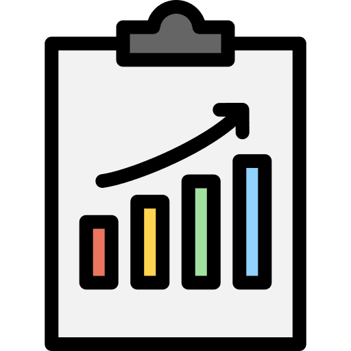 Report clipboard report growth graph icon Report clipboard report growth graph icon
