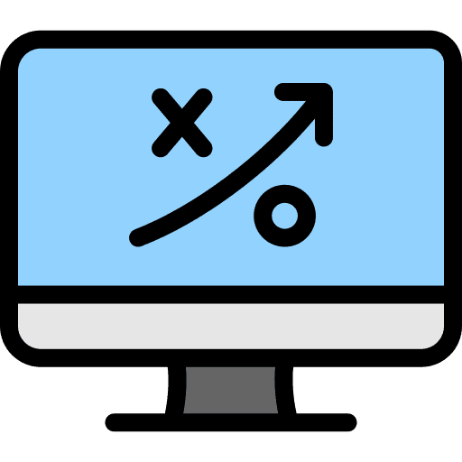 Strategy computer monitor planning icon Strategy computer monitor planning icon