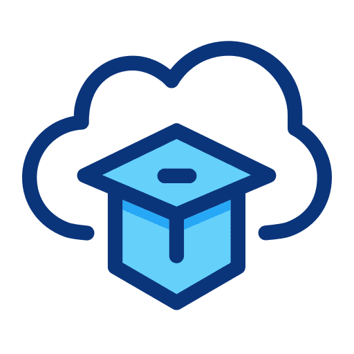 Online learning education mortarboard storage icon