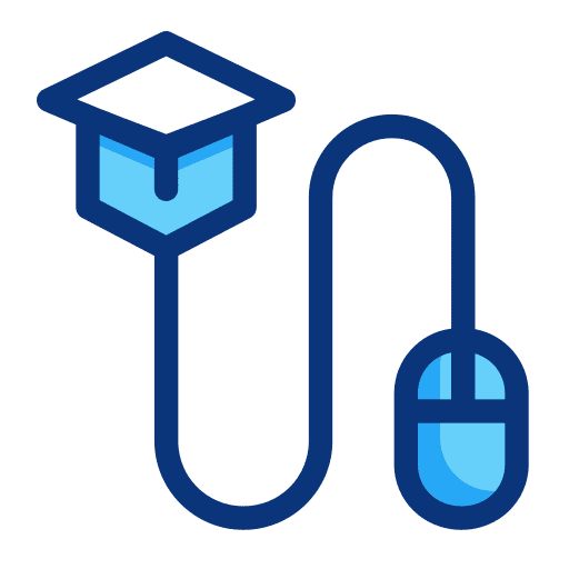 Online learning graduation classroom student icon Online learning graduation classroom student icon