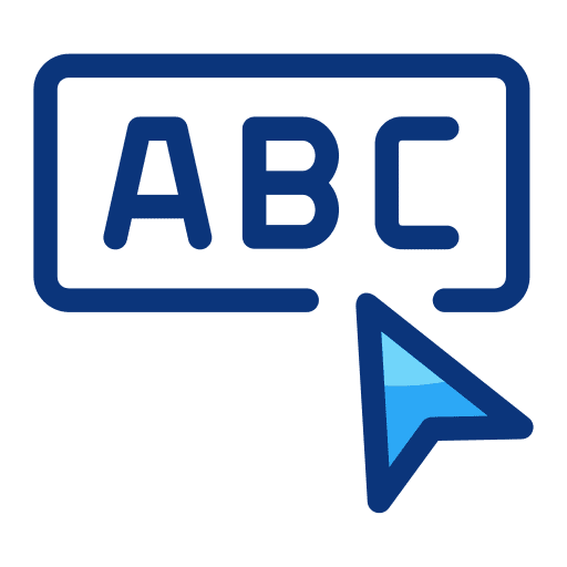 Alphabet learning baby click icon Alphabet learning baby click icon