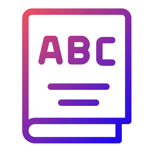 Book alphabet vocabulary letters abc icon