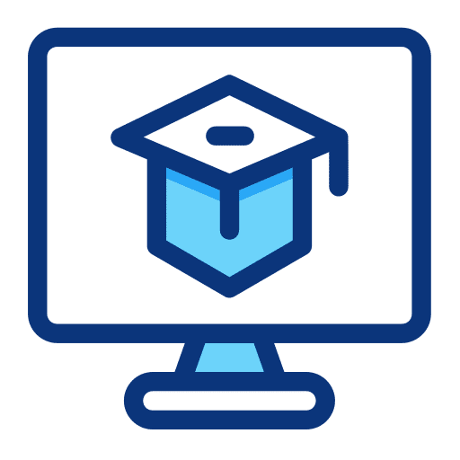 Online learning technology computer monitor icon Online learning technology computer monitor icon