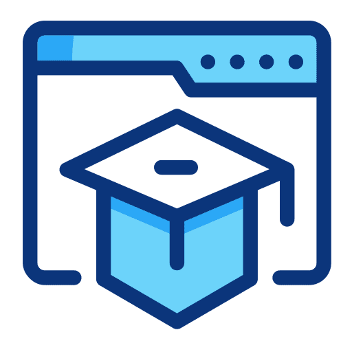 Online learning website education browser icon Online learning website education browser icon