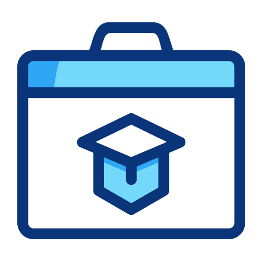 Suitcase suitcase mortarboard online learning icon Suitcase suitcase mortarboard online learning icon
