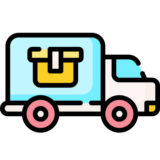 Delivery truck ecommerce product shipment icon