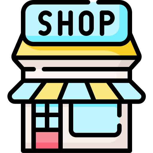 Shop online shopping mobile store commerce and shopping icon